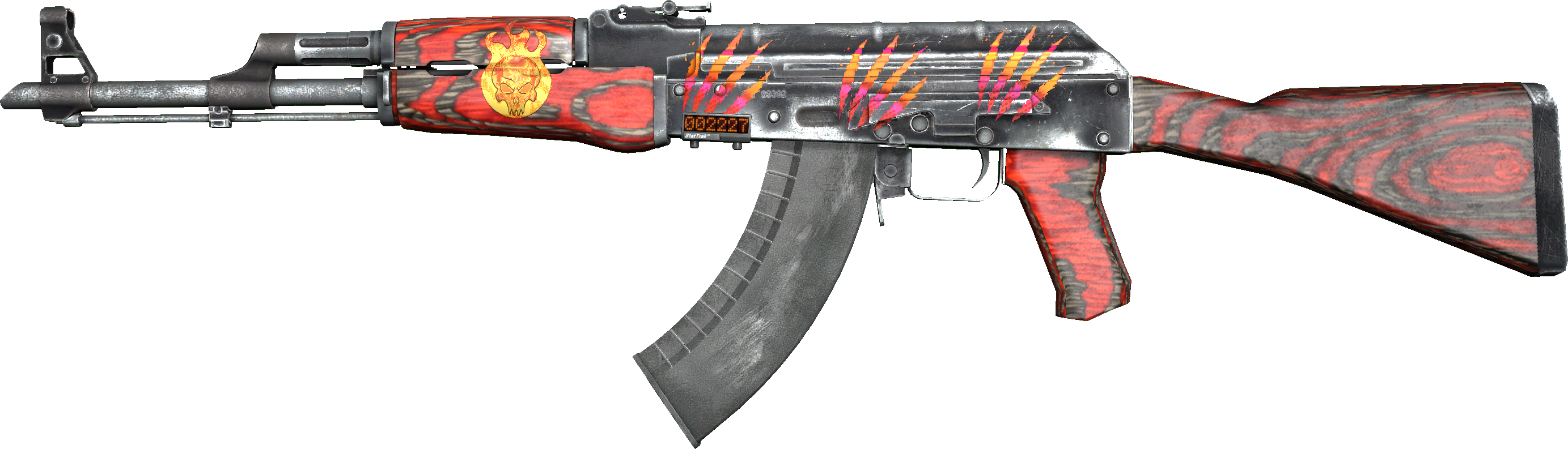 Playside of skin StatTrak™ AK-47 | Red Laminate