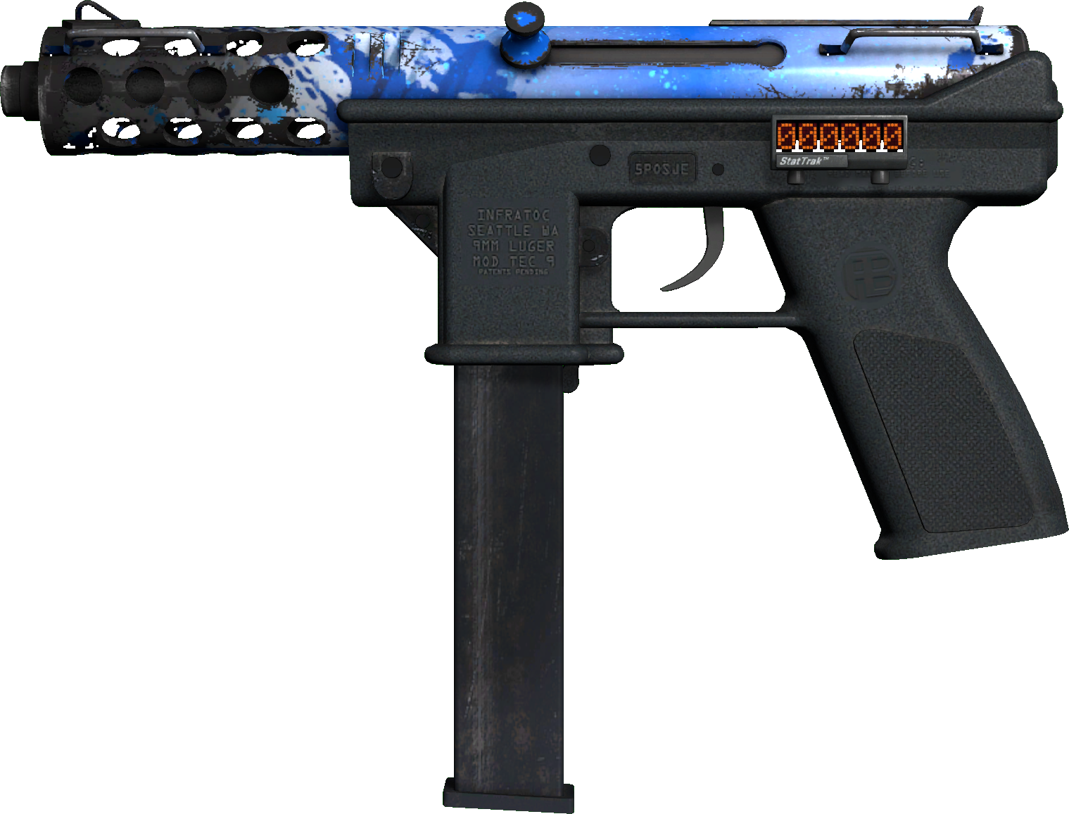 Playside of skin StatTrak™ Tec-9 | Ice Cap